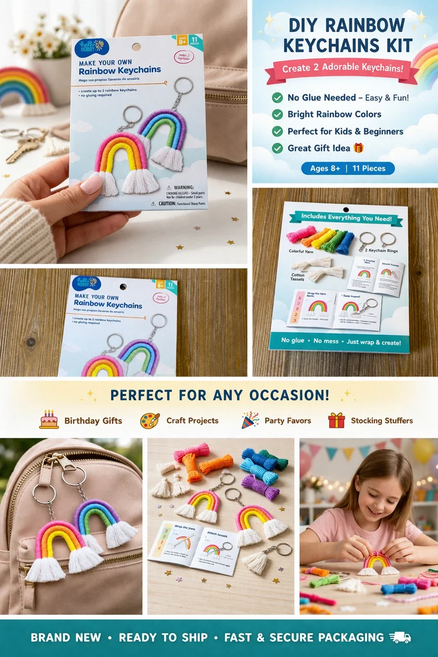 DIY Rainbow Keychain Kit – Fun & Creative Craft Set! - Picture 1 of 1